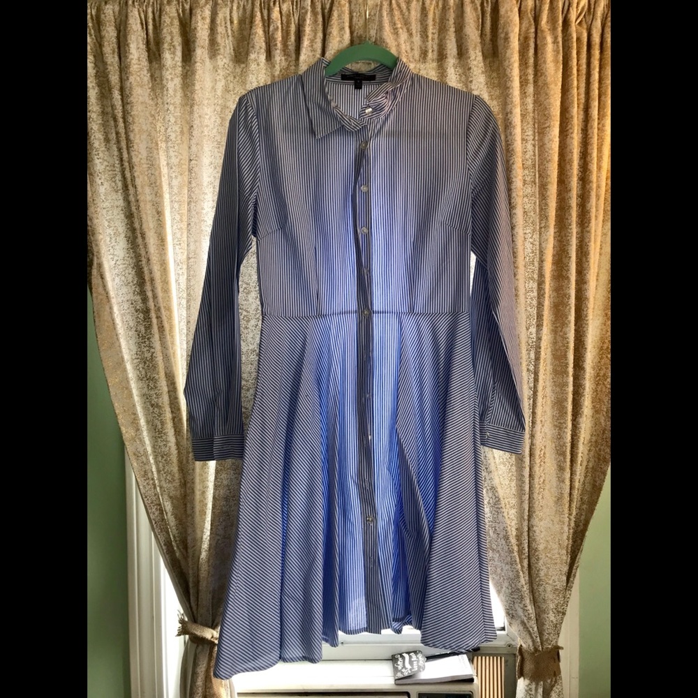 Blue White Striped Dress